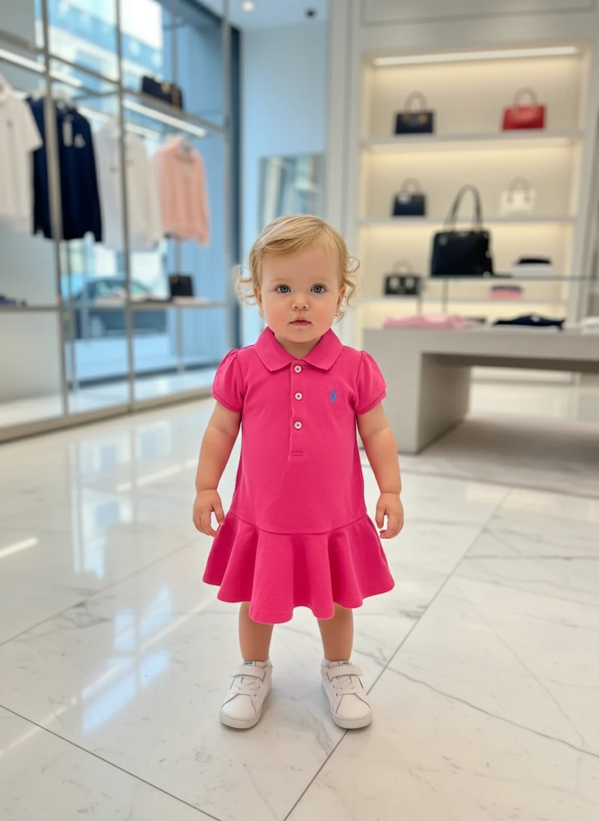 image (77) پیراهن بچگانه رالف لارن اورجینال سرخابی Ralph Lauren - Image 1