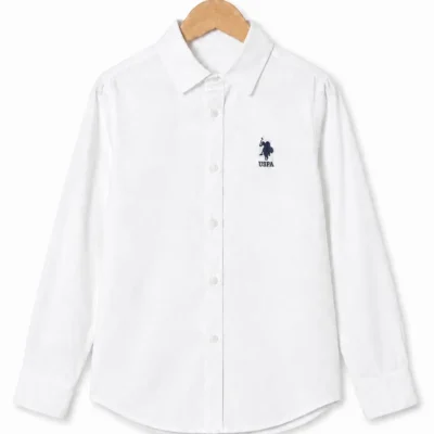 پیراهن سفید پسرانه آستین بلند US.POLO.ASSN