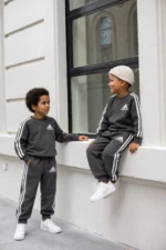 ست بلوز و شلوار بچگانه آدیداس طوسی تیره|Adidas kids tracksuit -charcoal grey - Image 3